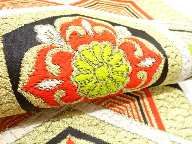  花亀甲模様織り出し　子供帯